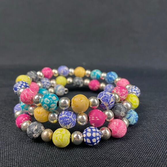 Viva Beads Discontinued Multi Colored Tutti Frutti Jumbo Wrap Bracelet - Picture 1 of 9